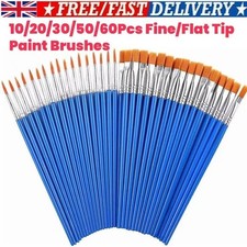 1-60PCS Fine/Flat Tip Paint Brushes,Small Brush Bulk for Detail Painting Blue ﻿