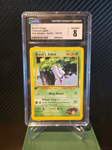 Brock's Zubat (1st Edition) graded CGC 8 for sale on eBay