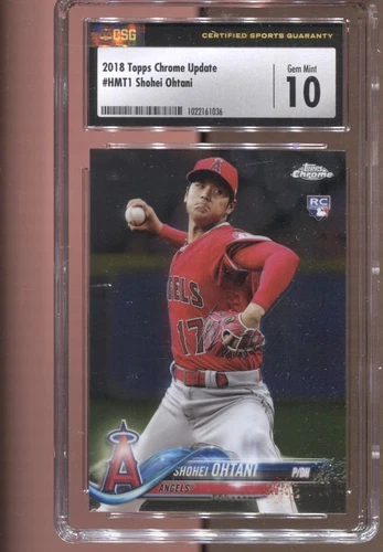 2018 Shohei Ohtani Topps Chrome Update #HMT1 CSG 10 Gem Mint RC LA Dodgers