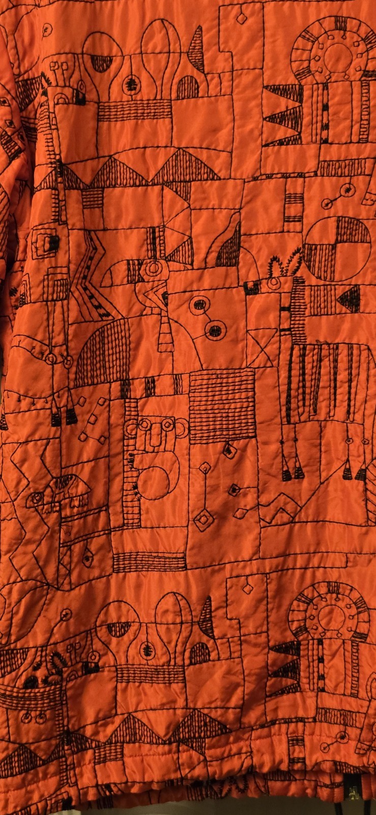 Chico’s Red Abstract Pattern Silk Jacket Size 1 –… - image 9