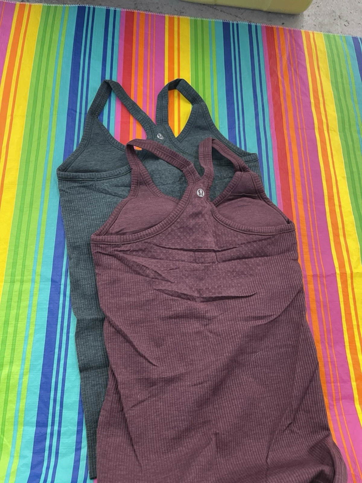 lululemon ebb to street lot of 2 maroon tank-top