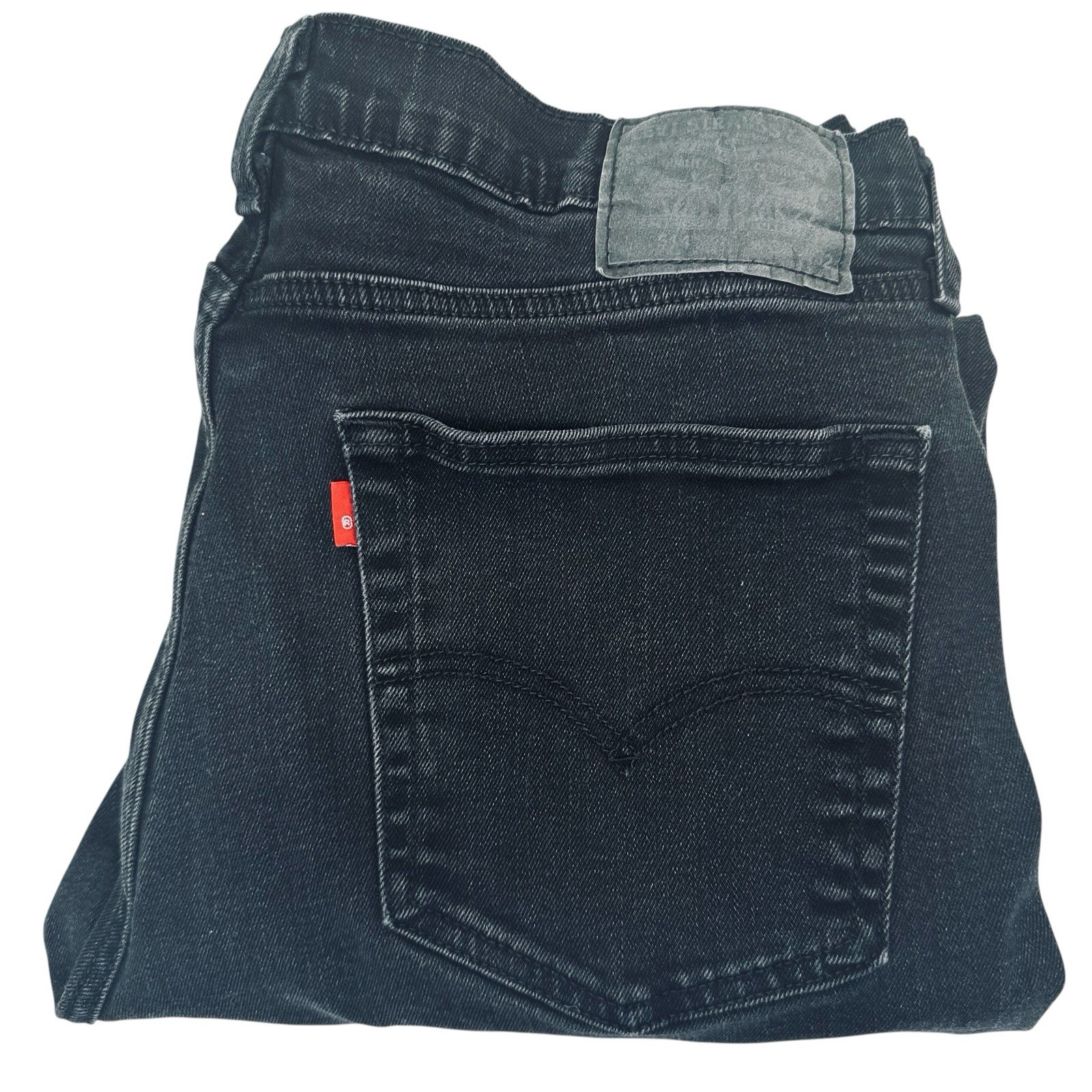 Levi's 514 Straight Fit Dark Wash Black Denim Jeans Mens 36x32 (Fits 36x29)
