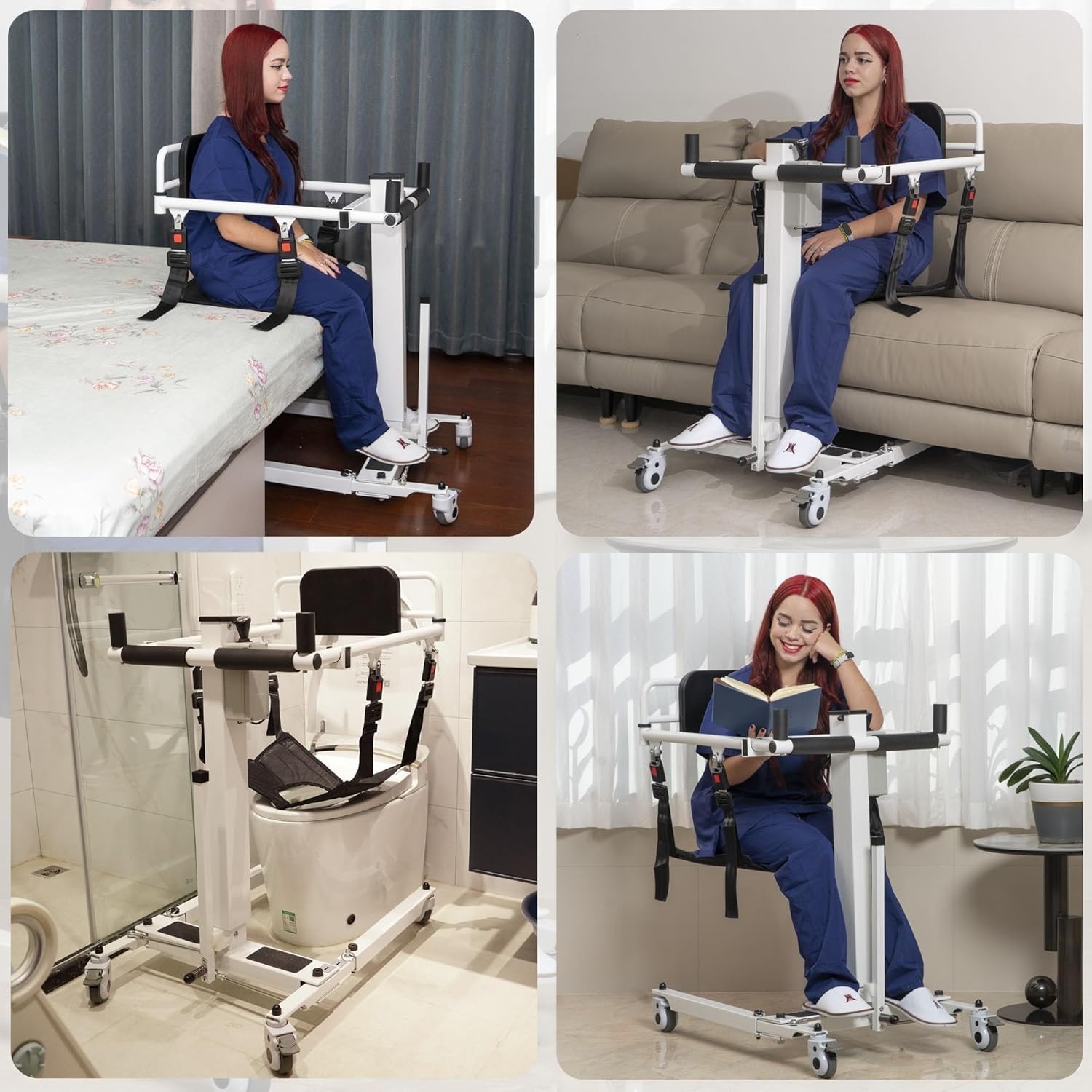 Power Patient Lift Transfer Chair Foldable Patient Lift Chair with 2 Seat Cus
