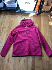 Womens Nike Therma Fit Fushia Hoodie Fleece Lined Thumb Holes Size M