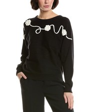 T Tahari Embroidered Sweater Women's