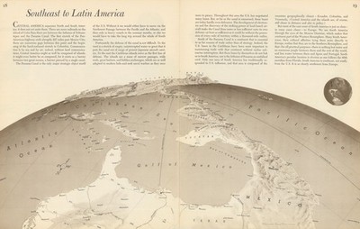 Südosten bis Lateinamerika Überzeugende Karte 2. Weltkrieg Richard Edes Harrison 1944