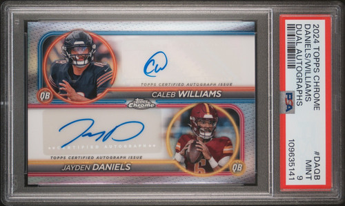 Jayden Daniels / Caleb Williams #DA-QB 2024 Topps Chrome Dual Autograph card