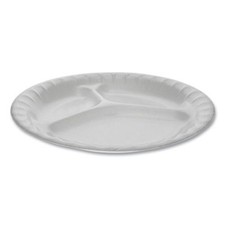 Pactive 0TK100110000 Laminated Foam Dinnerware, 3-compartment Plate, 8.88"
