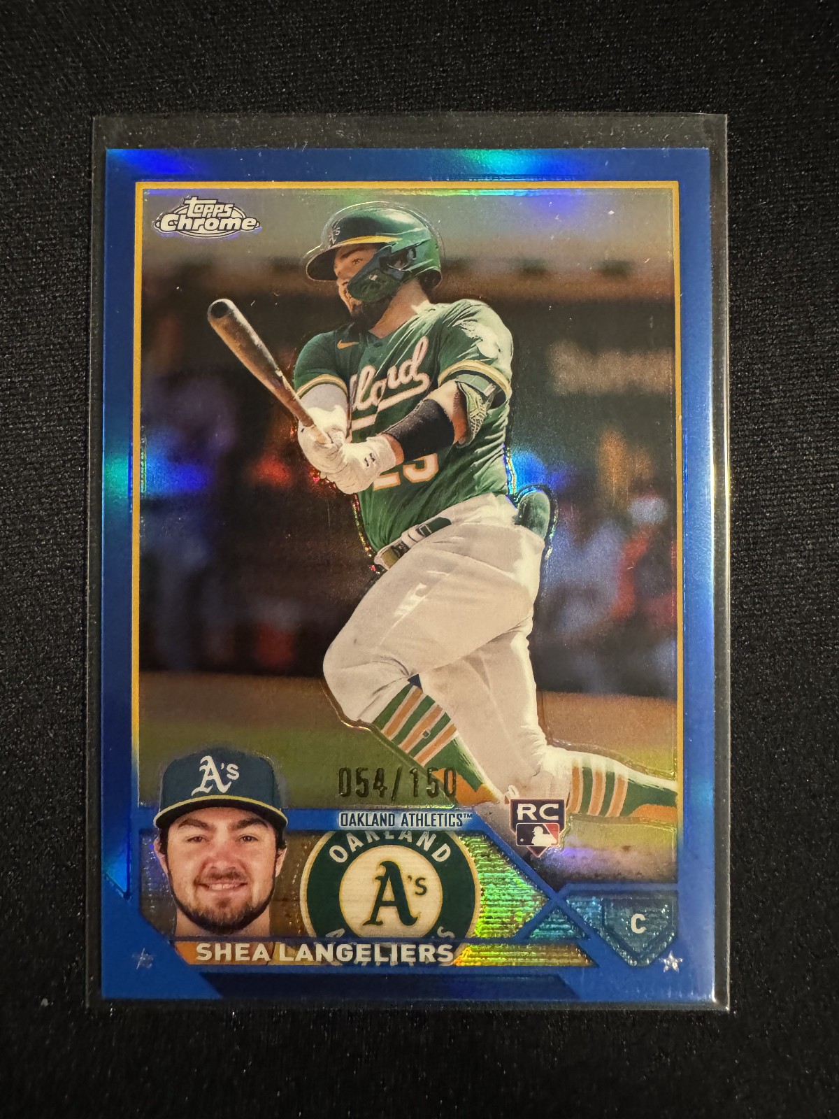 2023 Topps Chrome #175 Shea Langeliers True Blue Refractor #054/150 Rookie RC