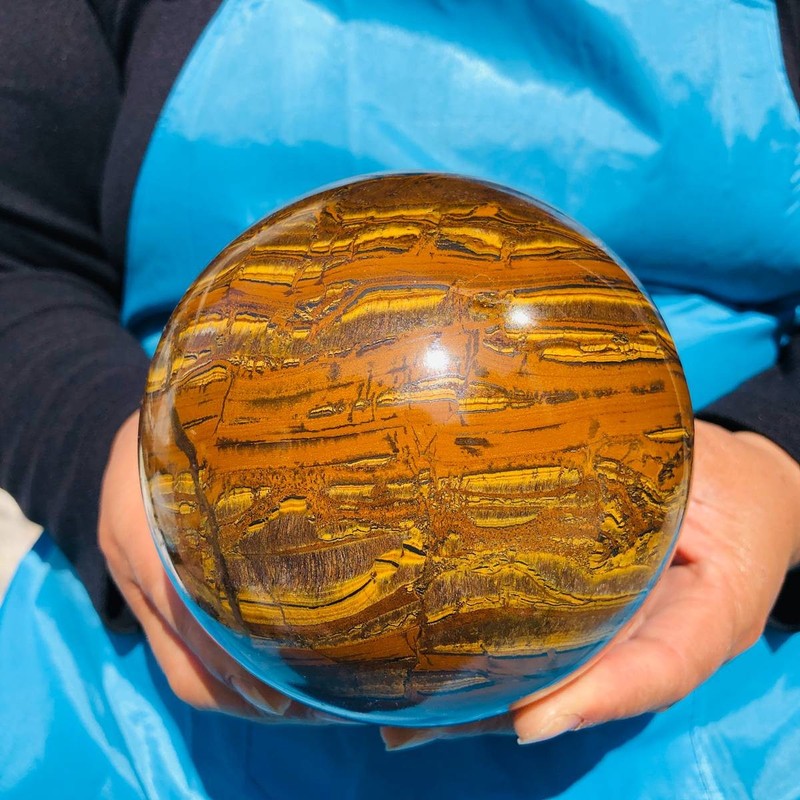 2460g  Rare NATURAL Yellow tiger eye quartz crystal ball Healing stone