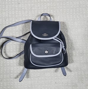 Coach Pennie Backpack Navy Blue pebble leather with and silver-toned hardware. Coach Pennie Backpack 22 NWT | Mercari main image 4