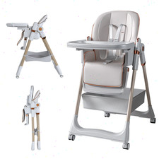 Baby feeding seat - Adjustable and portable, equipped with a safety belt, silent