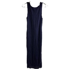 NEW Le/Fash Ami Clubwear Womens Medium Dress M Navy Blue Lined Tank Top Long