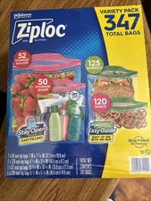 Ziploc 5126610 Storage Bag - Blue Variety Pack of 4