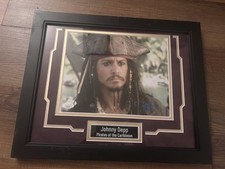 Captain Jack Sparrow Pirates Of The Caribbean “Johnny Depp” Frame 8X10 JSA