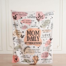 New Mom Gift Blanket 50x60 Inch   Soft Cozy Throw with Inspirational Words, Po