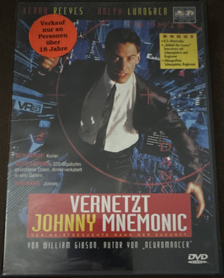 Vernetzt Johnny Mnemonic DVD Keanu Reeves Dolph Lundgren Sci-Fi Deutsch FSK 18