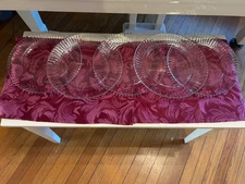 Vtg Forte Crisa Mexico Dinner Plates (5) Clear Ribbed Diamond 9 3/4