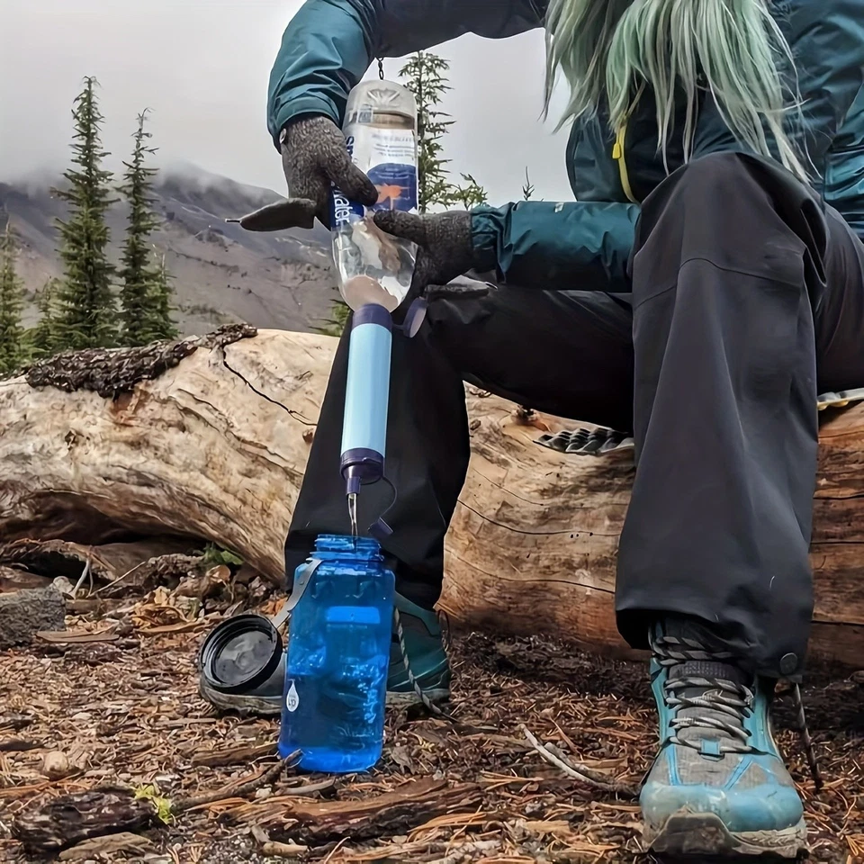 Purificador portátil de supervivencia de emergencia para acampar senderismo filtro de agua herramienta de paja Foto 4 de 4