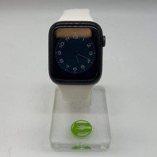 GPS Only Apple Watch Series 5 44MM Black Aluminum White Sport Band MWW12LL/A