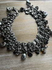 Rare Large Silvered Grey Pearl Lily Of The Valley Miriam Haskell Necklace