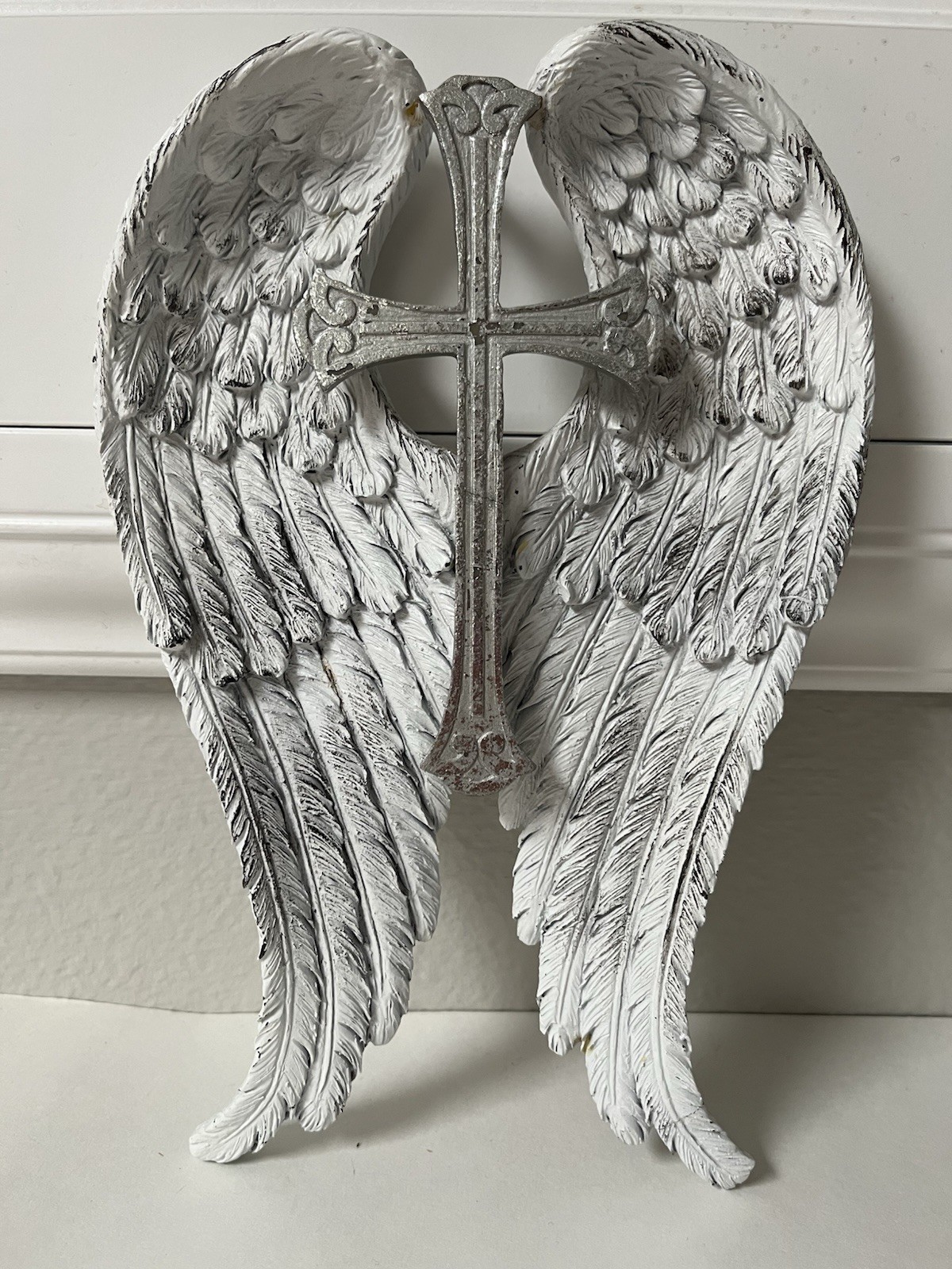 Angel Wings With Cross Memorial Spiritual Hanging Wall Art Decor