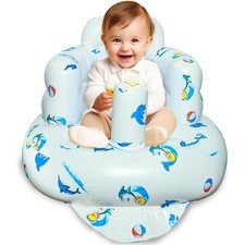 Inflatable Baby Seat for Babies 3-36 Months Built-in Air Pump Toddler White