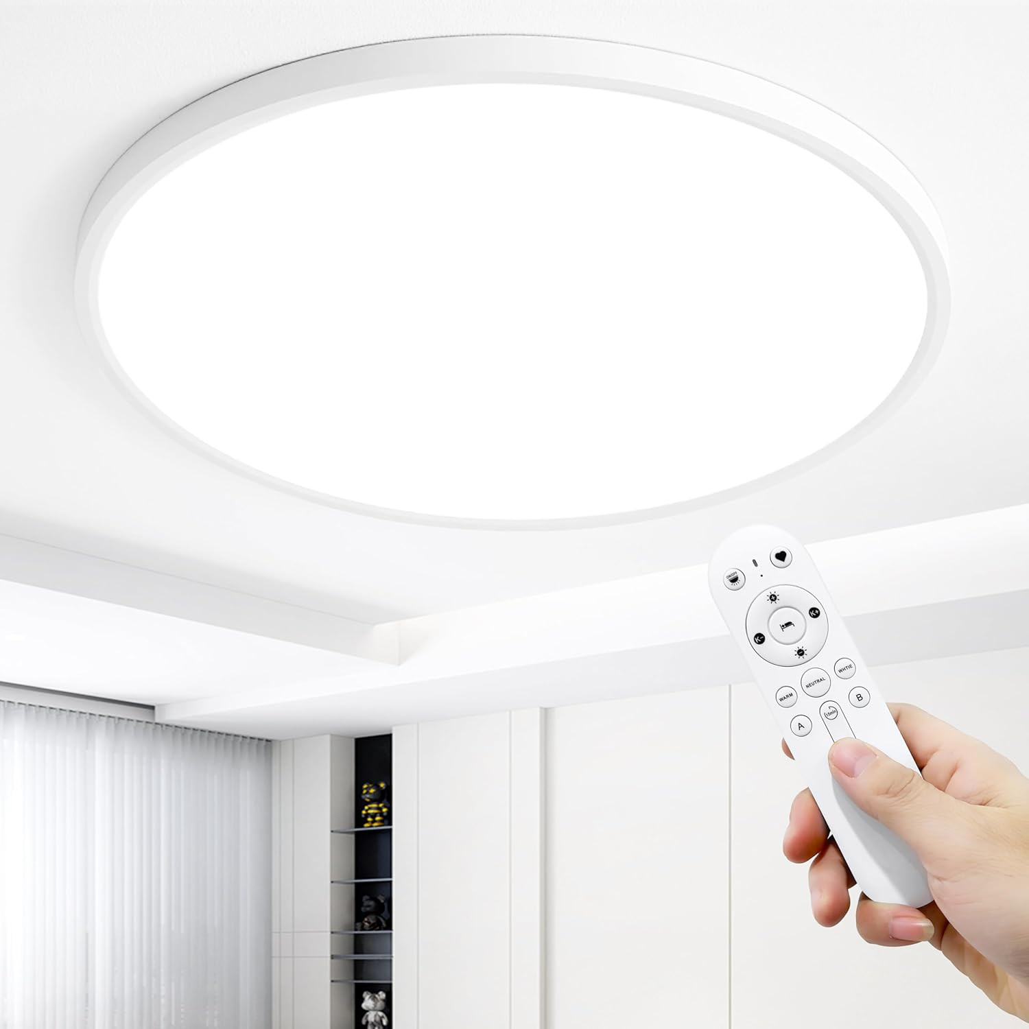 Plafoniera LED Soffitto 48W Dimmerabile | Luce CCT per Soggiorno e Camera