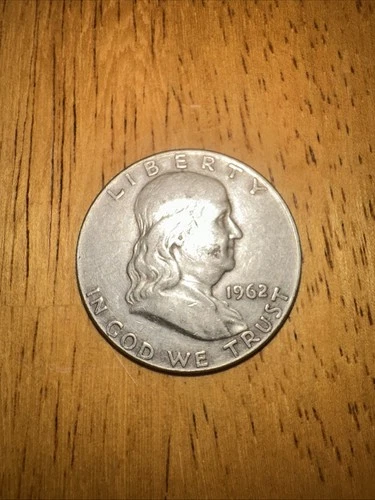 1962 D Franklin Half Dollar Coin BU (Denver Mint) 90% Silver Circulated