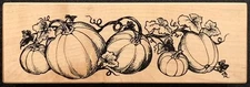 PSX G-1588 Fall Autumn Harvest Pumpkins On The Vine Border Rubber Stamp