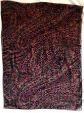 100 Bamboo Abstract Purple w Green Orange Scarf Shawl Wrap 26 x 70