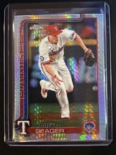 🔥Corey Seagar 2025 Topps Chrome Baseball Prizm Refractor #24 Texas Rangers