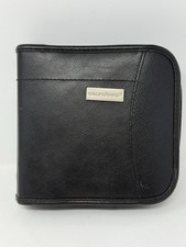 Sound Gear 32 CD Black Faux Leather DVD Cd Case 6" 6" Sleeve Wallet Zip Around