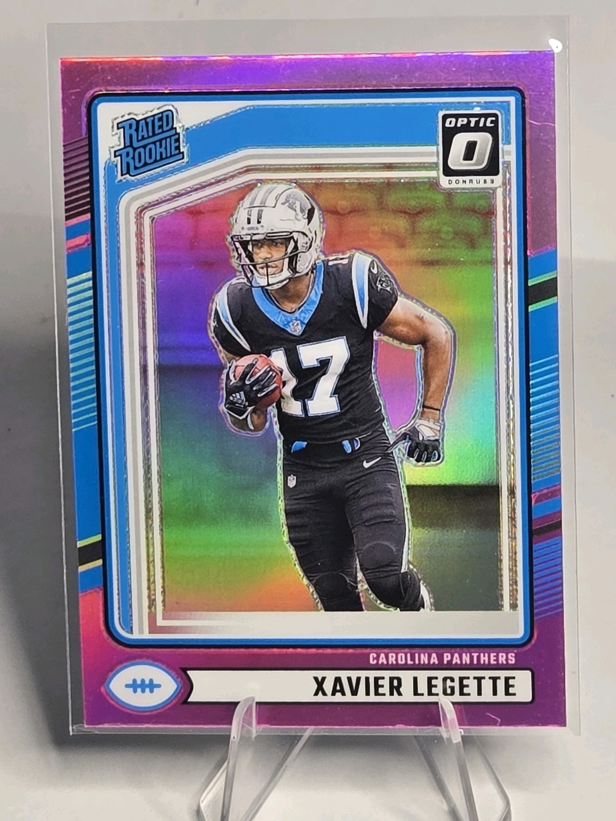 2024 Panini Donruss - Rated Rookie Xavier Legette #299 Optic Preview Pink Prizm