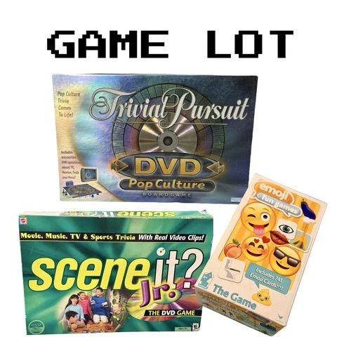 3 Games LOT VTG Trivial Pursuit DVD Pop Culture Board Game Parker Brothers 2003