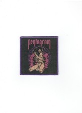 PENTAGRAM,SEW ON PURPLE BORDER WOVEN PATCH