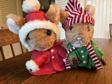 Vtg Christmas Mice Set Plush Priscilla Hillman Dakin 1981 7  