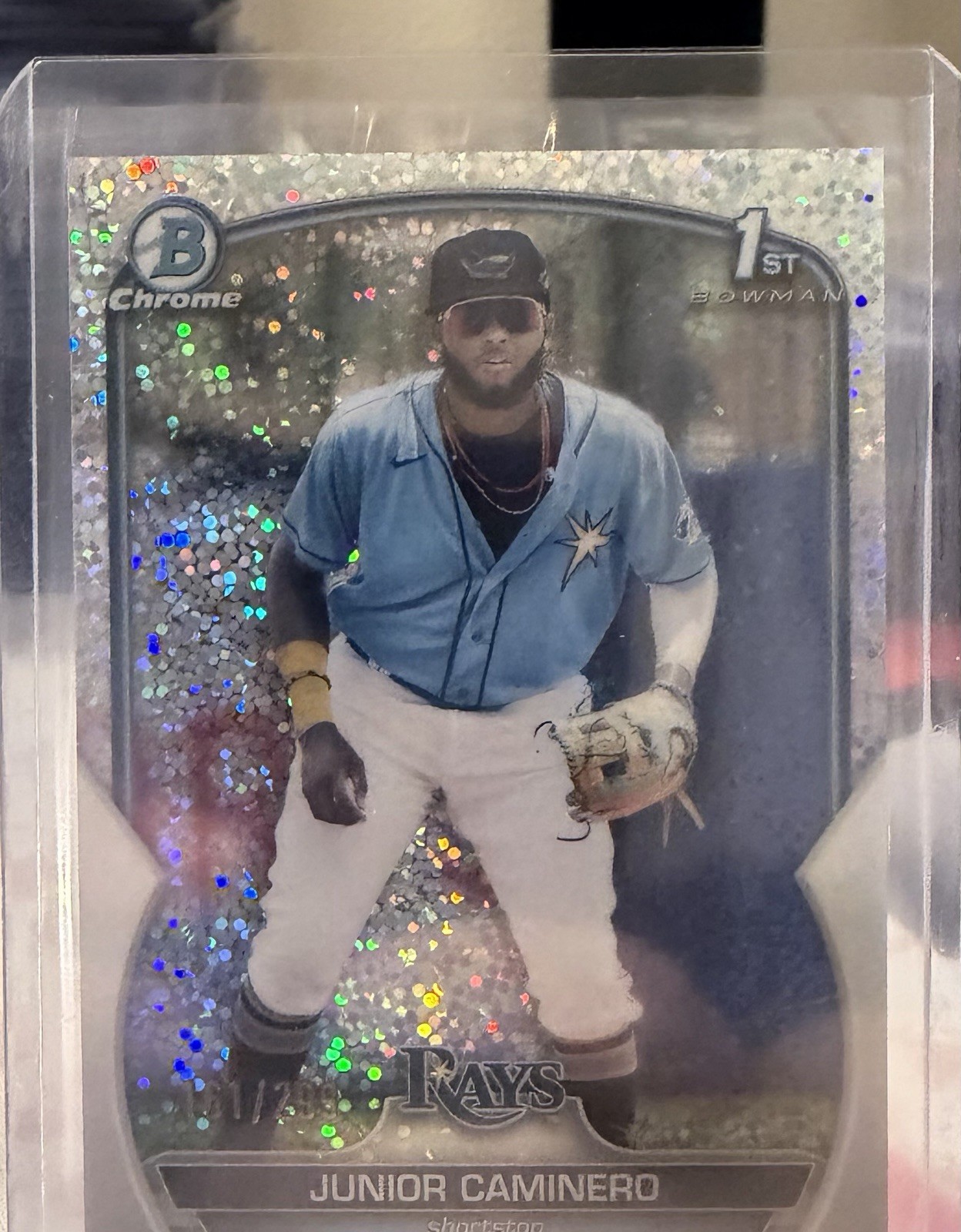 2023 Bowman Chrome Prospects Junior Caminero #BCP-61 Speckle Refractor /299 (RC)