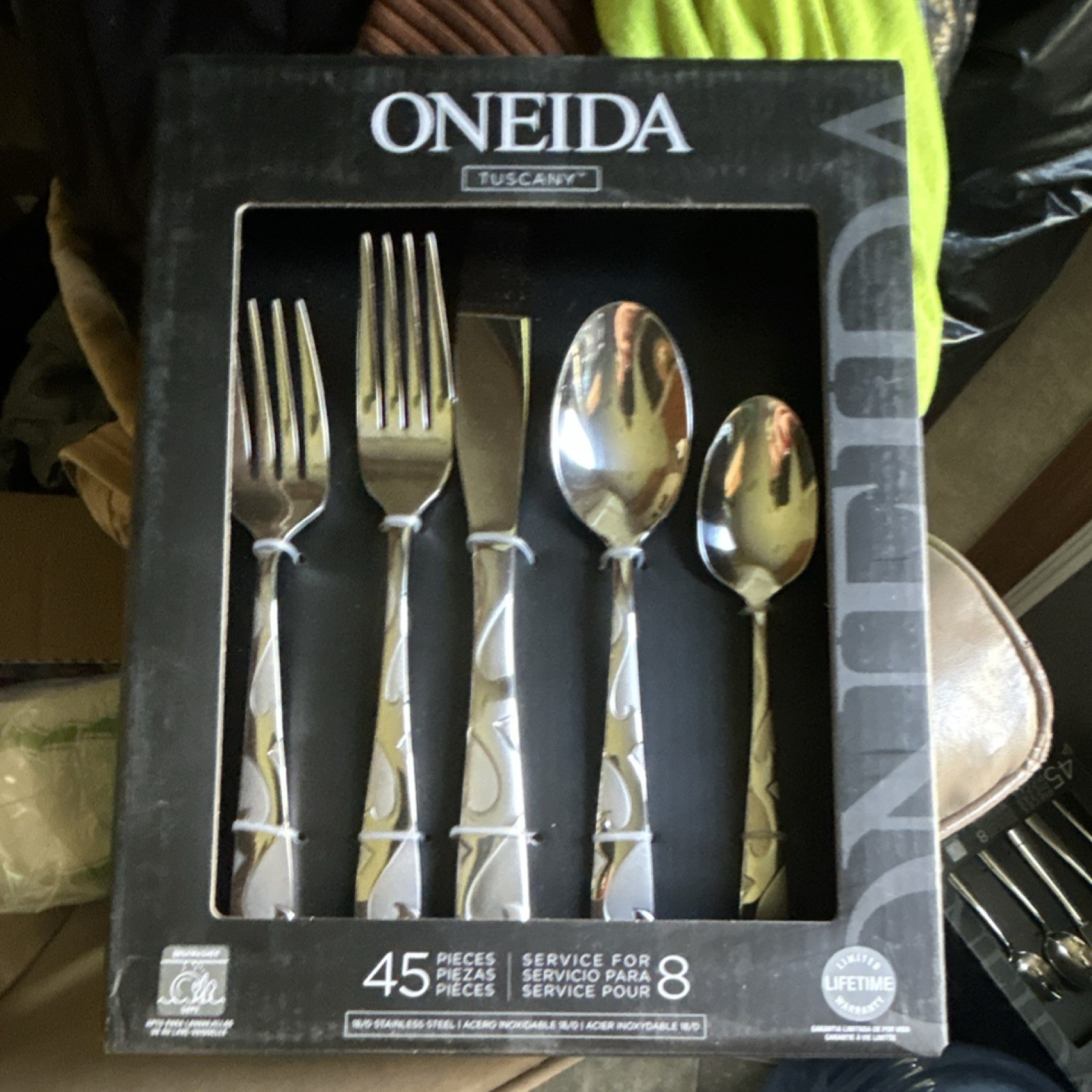 Oneida Tuscany 45pc Stainless Steel Flatware Set for 8 Dishwasher Safe