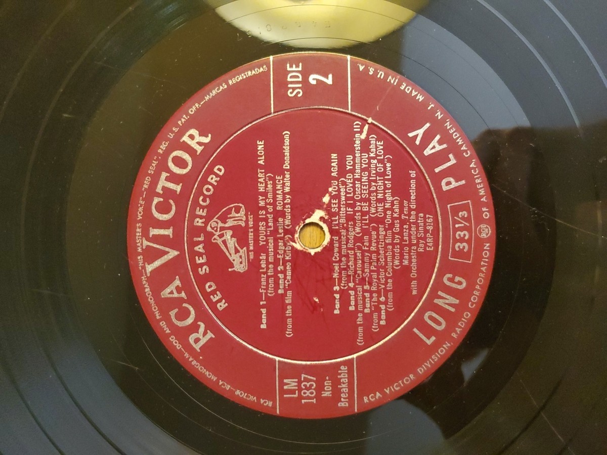 MARIO LANZA- Student Prince (Romberg) 1954 RCA LM-1837- 15 Titles