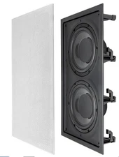 OSD Nero IWSDUAL8 in Wall 300W Subwoofer Dual 8" Graphite Cones Magnetic Grill