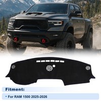 Cover FüR RAM 1500 25-26 O.Hud,Antirutsch,Wildleder Schwarz,Blaue Linie,1X