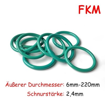 O-Ringe Grün Oring Dichtringe Dichtungsringe 6-220mm/Schnurstärke 2,4mm/FKM 70
