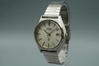 *NEAR MINT* Vintage SEIKO GRAND Quartz 4842-8041 Silver 36mm Mens Watch