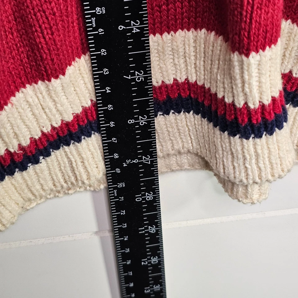 Vintage Structure Sweater Men's Large Red White Blue 100% Cotton Patriotic - Image 3 of 4