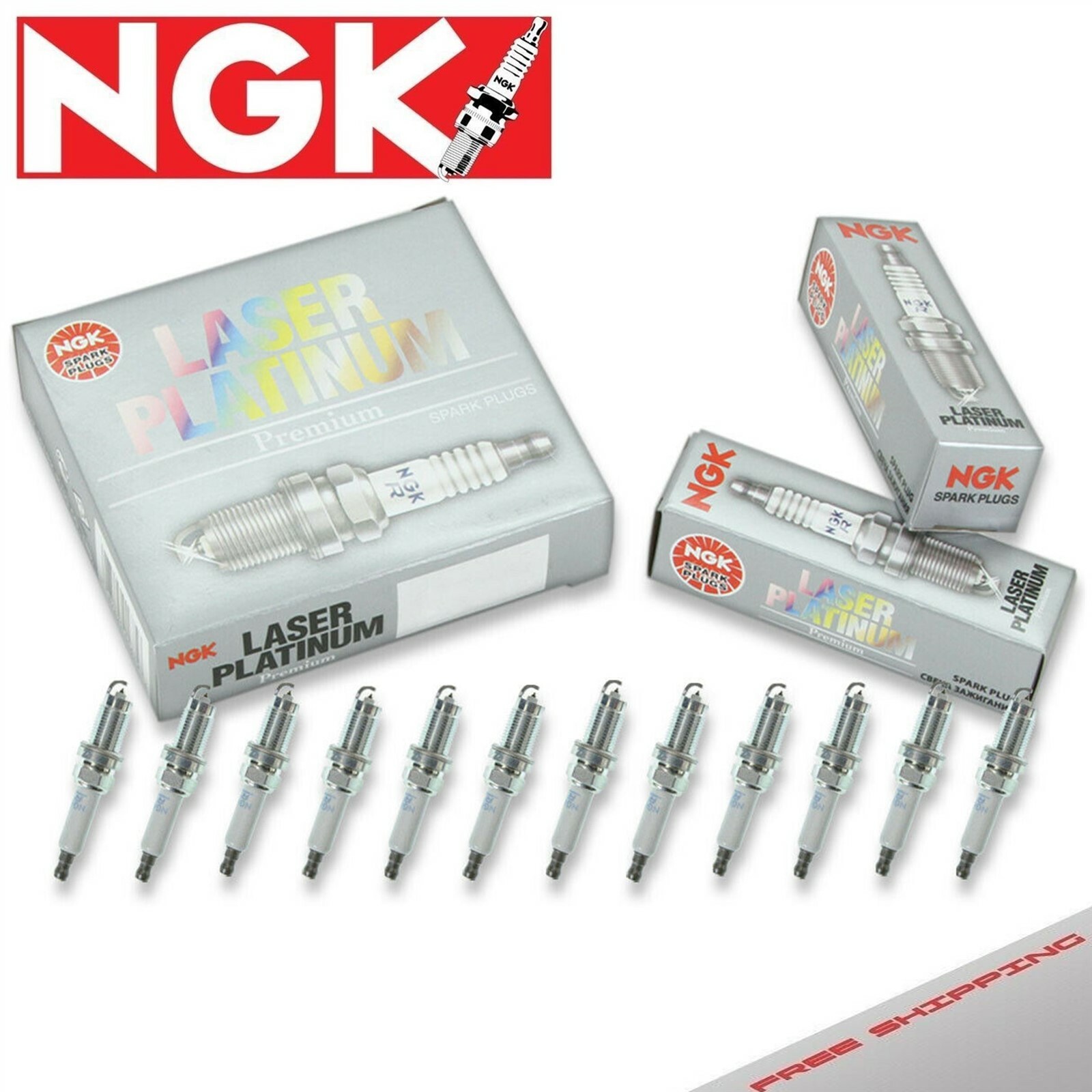 12 NGK Laser Platinum Spark Plugs for 2003-2004 Ferrari Enzo V12-6.0L