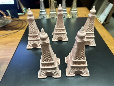 Eiffel Tower (5) Ceramic Pink Decor 6'' Brand New