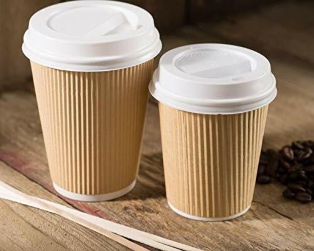 100 X Disposable Kraft Paper Cups 210ml / 7oz - Foto 6