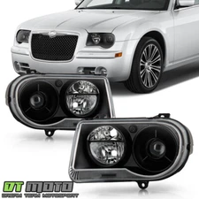 Black 2005 2006 2007 2008 2009 2010 Chrysler 300C Projector Headlights Headlamps