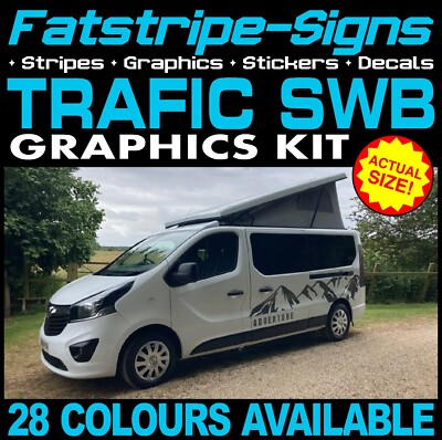 Graphics Decals Set For Renault Trafic MK3 SWB – Motorsport Stripes – Fatstripe, Glossy Finish